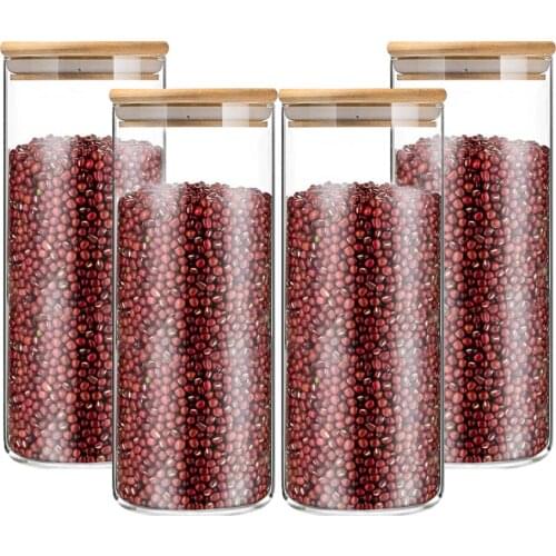 950ML High Borosilicate Sealed Glass Jars, Kitchen Tank, Glass Mason Jar with Lid, Silicone Ring Storage Bottles 4 Pack