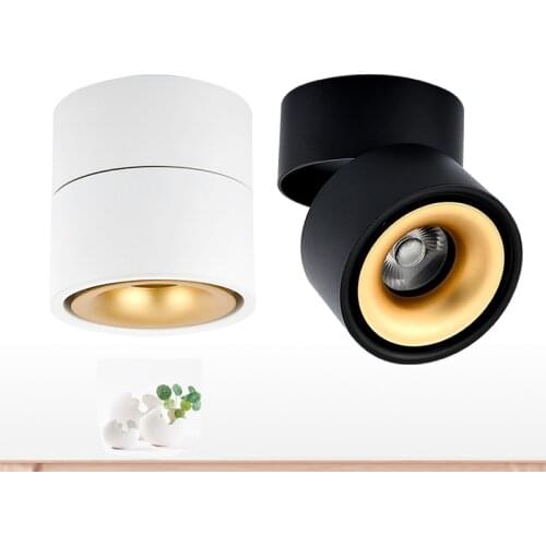 Dimmable LED ceiling light AC85-240V 8W 10W 12W 15W LED surface mounted ceiling light foldable and 360 degree rotatable COB spot