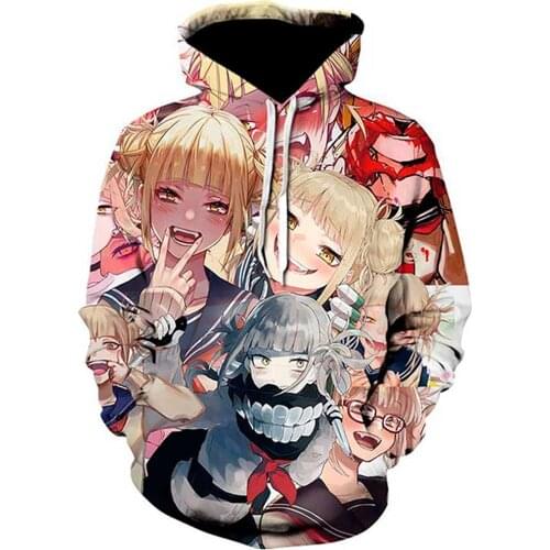 My Hero Academia Hoodie Cute Anime Cosplay Costume Sweatshirts Himiko Toga JK Fashion Hip Hop Jackets Men Women College clothing