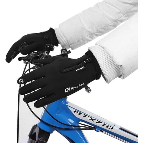 Cycling Gloves Winter Windproof Mens And Womens Full Finger Bicycle Gloves Anti Skid Warm Mountain Bike Shock Absorbing Gloves
