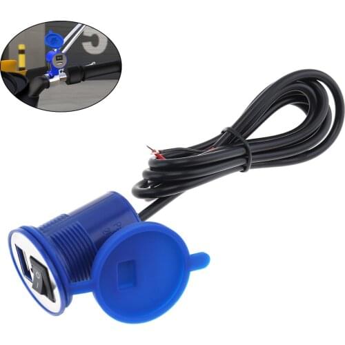 12V 2.1A Waterproof Motorcycle Chager USB Mobile Phone Charger with On-Off Switch for Cross-cycling Scooter Electric Vehicle