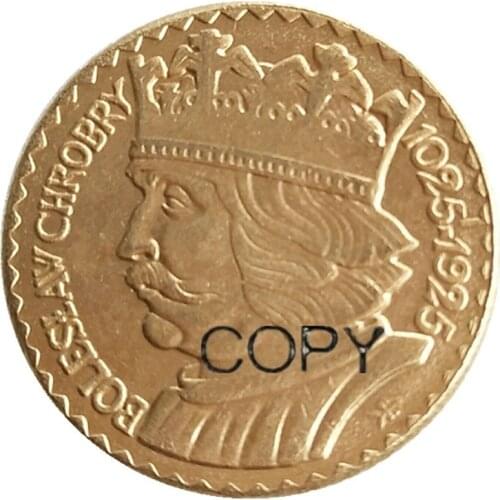 Poland 20 Zlotych 1925 Gold Plated Copy Coin