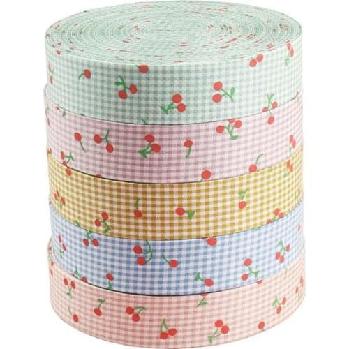 10mm/25mm/40mm Double Cherry Ribbon 10m DIY handmade material headdress hair bow bow clothing material handicraft