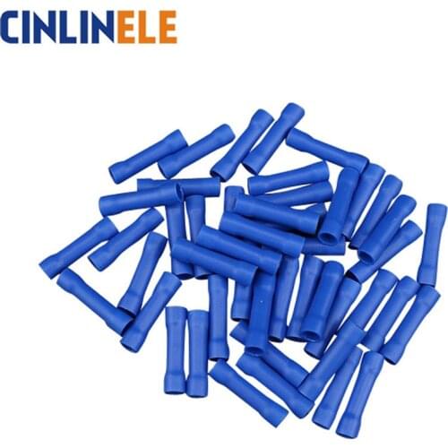 1000Pcs/Lot BV2 16-14AWG Insulated Straight Wire Butt Connector Electrical Crimp Terminals 0.5mm - 1.5mm