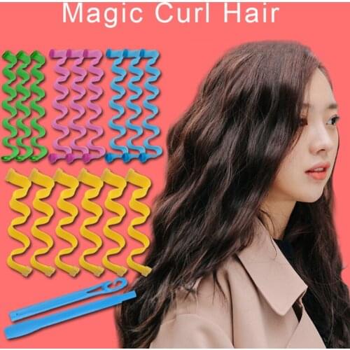 12Pcs Magic Curl Hair Heatless Curls Silk Convenient Non-electric Hair Tool Heatless Curls Satin Curl Maker Overnight Band Silk