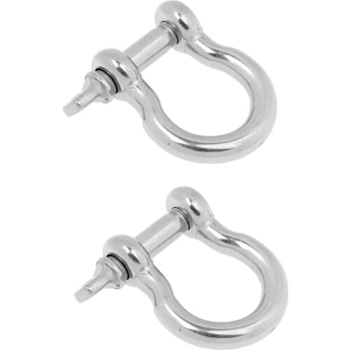 2 Pieces Boat Captive Pin Chain Rigging Bow Shackle 304 Stainless Steel 8mm