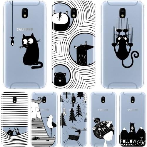 TPU For Samsung Galaxy J4 J6 J8 Plus Phone Case Silicone Black Cat Back Cover For Samsung J3 J5 J7 2015 2016 2017 J2 J5 J7 Prime