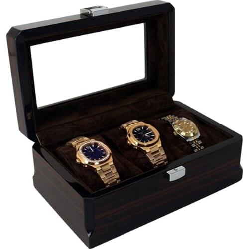 3 Slots Luxury Wooden Watch Box Watch Holder Box Watch Display Box Bracelet Watch Boxes Wooden Watch Storage Box