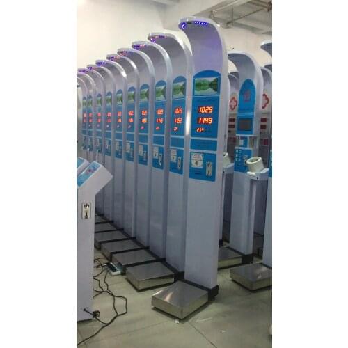 Electronic bmi height weight machine digital body coin operated scale with printer