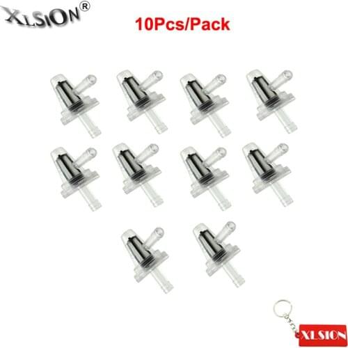 XLSION Aftermarket 10Pcs 1/4" 90 Degree Fuel Filters For Mowers Mini Bike ATV Go Kart Motorcycle Dirt Bike