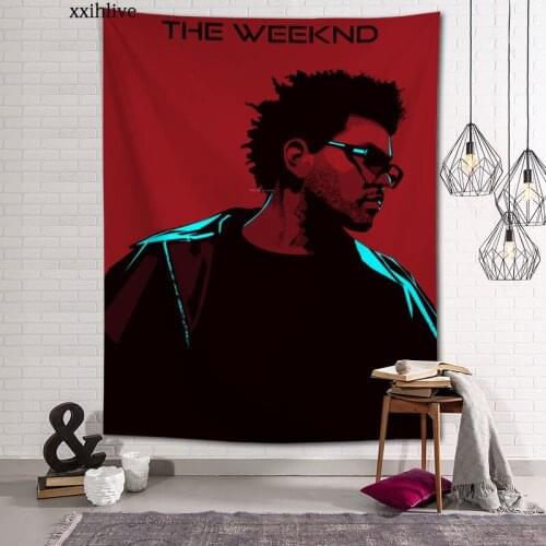 Custom Tapestry Singer The Weeknd Printed Large Wall Tapestries Hippie Wall Hanging Bohemian Wall Art Decoration Room Decor