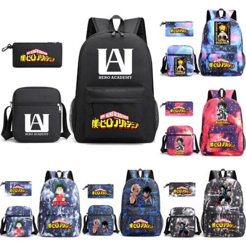 My Hero Academy Backpack Men Women Canvas Backpack Teenage Boys Girls School Bags Travel Backpack Children Anime Schoolbag