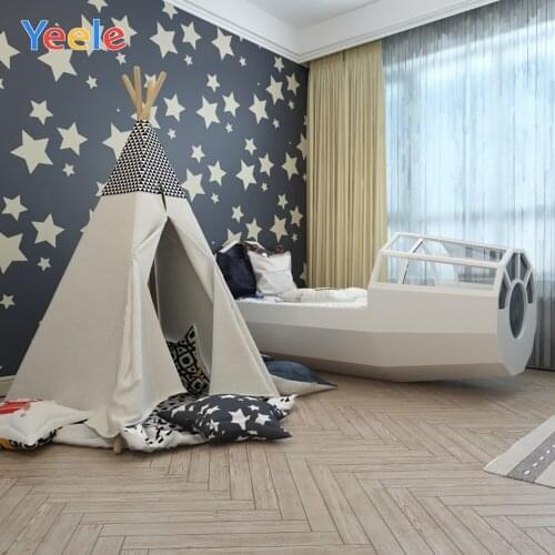 Baby Room Interior Tent Bed Curtain Window Newborn Baby Shower Boy Birthday Backdrop Photography Background For Photo Studio