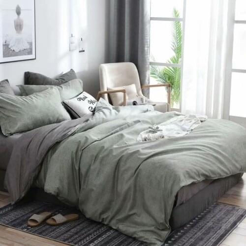 Classic bedding set AB side Solid color bed duvet cover sets bed linens Queen bed set Home textile bedclothes 3-piece set
