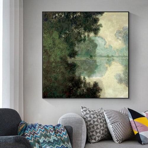 Claude Monet Scenery Of Seine Canvas Painting Impressionist Posters and Prints Wall Art for Living Room Home Decoration Cuadros
