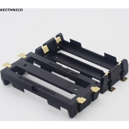 KEITHNICO 1PC 2 X 18650 Battery Holder SMD SMT Battery Box With Bronze Pins Radiating Battery Shell Heat Holder