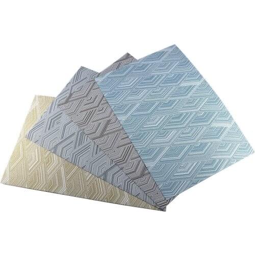 Placemat Kitchen Dinning Blue Table Placemats for Table Bowl Mat Manteles Individuales Doilies Cup Mats Coaster Pad Set of 6 PVC