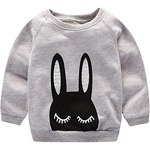 Little Maven New Autumn Spring Children Clothing Long-eared Rabbit Long- sleeved O-neck Quality Cotton Brand Girls Thick Tshirt