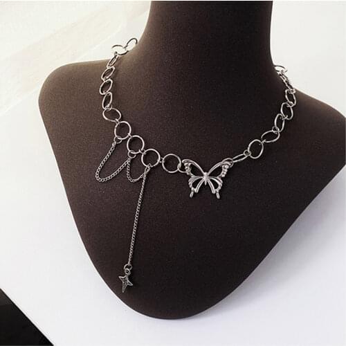 Fashion Jewelry Butterfly Necklace For Women Pendant Trend French romantic style Clavicle Chain Bohemian Dainty Prom Accessories