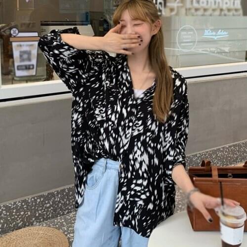 Fashion Spotted Printing Blouse Women Spring Autumn Long Sleeve Turn-down Collar Loose Temperament Shirt Tops