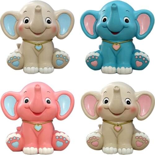 Cartoon Baby Elephant Piggy Bank Resin Coin Bank Money Bank Kids Birthday Gifts for children to start storing coins