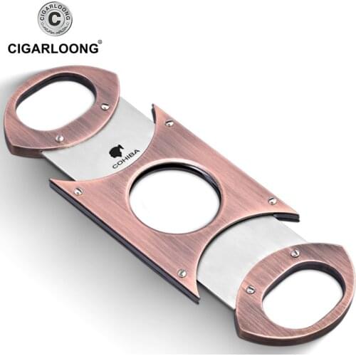 CIGARLOONG New Arrival COHIBA Factory Price Portable Cigar Cutter Stainless Steel Travel Cigar Cutter CLE-0321a