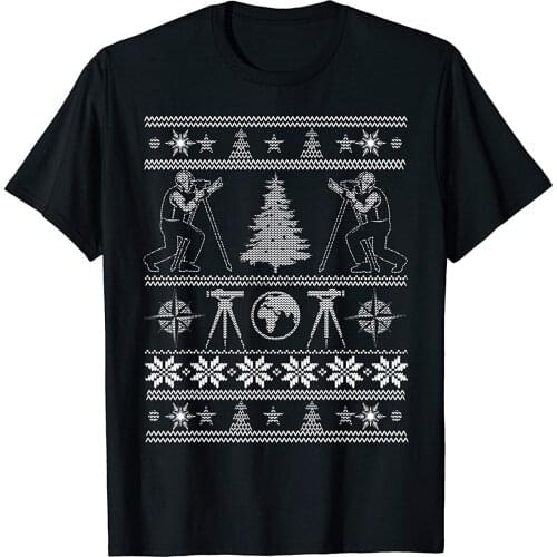 Surveying Christmas Ugly Tree Santa Gift For Surveyor T-Shirt