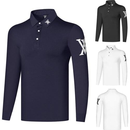Autumn New Golf Clothing Mens Sports and Leisure Outdoor Anti-Wrinkle Wear-Resistant High-Quality Long-Sleeved T-Shirt Polo