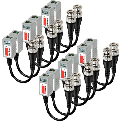 20 pcs Passive Twisted Video Balun Transceiver Male BNC to CAT5 RJ45 UTP for CCTV AHD DVR Security Camera System