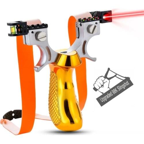 Resin Slingshot with Laser Light Sight Level Outdoor Hunting Shooting with Flat Rubber Band Powerful Sling Shot