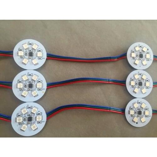 20pcs pre-soldered DC24V UCS1903 LED pixe PCBA;DC24V input;6pcs 5050 SMD RGB LED,1.44W;36mm diameter