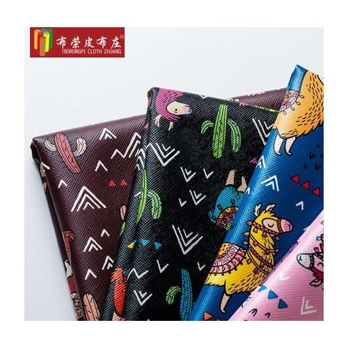 Pvc cute alpaca leather handmade diy decorative glasses box artificial leather fabric 1m