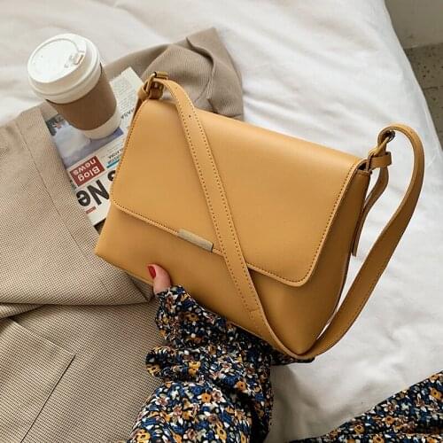 С доставкой Luxury Simple Solid Color Small PU Leather Handbags for Women 2021 Shoulder Tote Female Lady Elegant Branded Purses