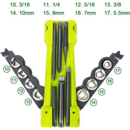 JAKEMY JM-PJ1004 Outdoor Tools Combination With Screwdriver Socket Rod Pry Bar Opener Folding Camping Equipment Survival Knife