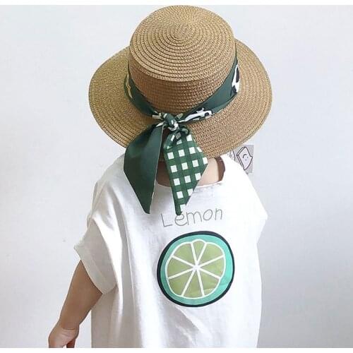 2021 New Wide Brim Straw Hat Summer Hats for Baby Kids Girl Boy Sun Cap Sombreros De Sol Chapeau Paille Gorro Beach Caps Panama
