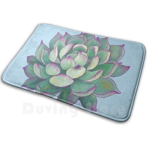 Succulent Plant Mat Rug Carpet Anti-Slip Floor Mats Bedroom Plants Succulents Desert Nature Garden Cactus Green Flower Floral
