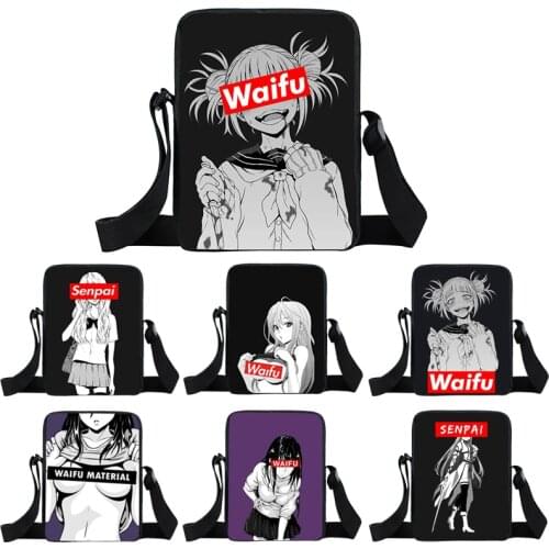 Waifu Otaku Crossbody Bags Sugoi / Darling / Senpai Mini Messenger Bag Women Handbag Teenager Girls Satchel Small Cross Bag