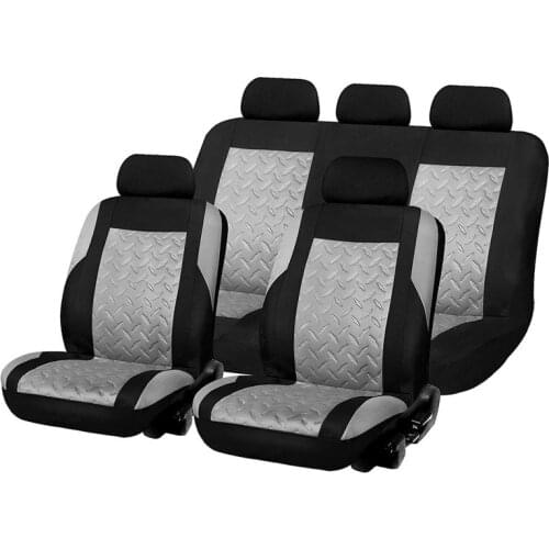 Universal Car Seat Covers 9 Pieces Full Set Iron Plate Embossed Fashion Car Styling For Most of Cars Auto Interior Accessories