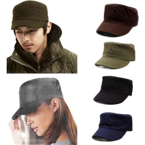 Spring Autumn Unisex Wholesale Military Hats for Men Flat Cap Men Women Vintage Bone Male Female Army Sun Hats Student Cap JM05