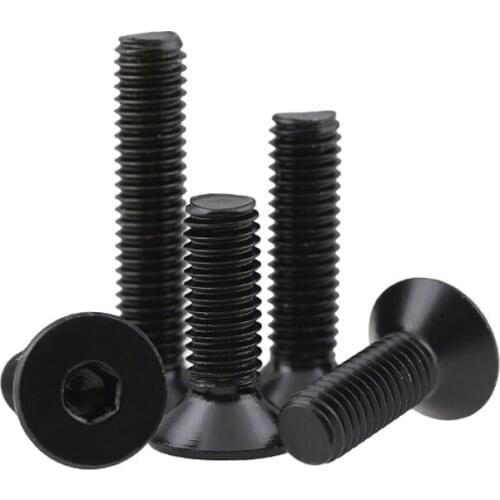 10/20pcs M3 M4 M5 Countersunk Hex Socket Screws Black A2 Stainless Steel Allen Key Bolts