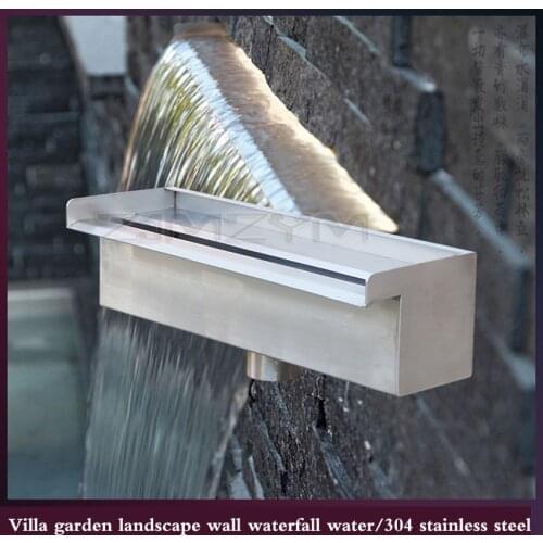 Stainless steel waterfall water outlet stream sink,pool waterfall fountain,water curtain wall courtyard fish pond landscape