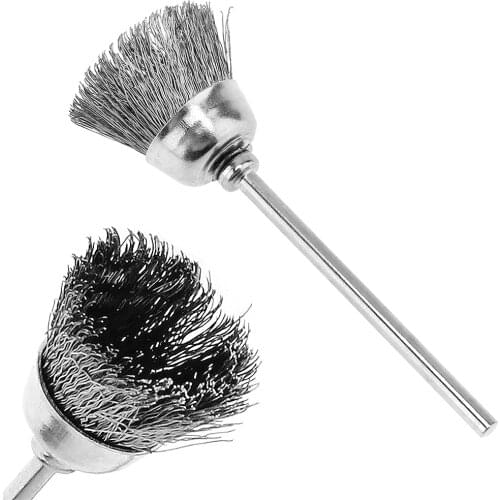 8mm Stainless Steel Wire Brush Rotary Drill Tools with Bowl-shape Head and 2.35mm Shank for Metal Cleaning Polishing