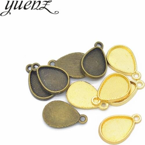 YuenZ 20pcs 2 Colors Necklace Pendant Setting Cabochon Base Tray Bezel Blank Fit 14*10mm oval Cabochon Jewelry Making C19