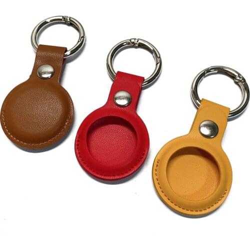 PU Leather Protective Cover For Apple Airtags Shockproof Protection Case for Air Tags Locator Tracker Cases with Keychain