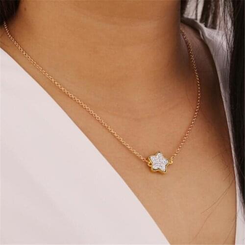 Fashion Temperament Female Pendant necklace Multi Color Resin Star Clavicle Chain Necklace for Women Gift for Best Friend