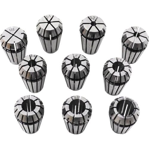 10PCS/Set (1-10mm） ER16 ER Spring Collet Chuck for CNC Engraving Machine Milling Lathe Tool Holder