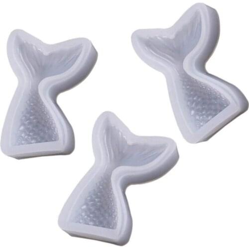 3Pcs Mermaid Tail Epoxy Mold DIY Resin Craft Making Silicone for Phone Box Decorations or Keychains