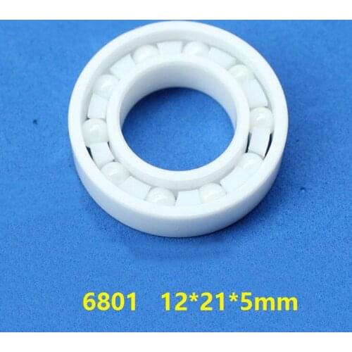 5pcs/10pcs 6801 Full Ceramic bearings 12x21x5 mm ZrO2 Zirconia Ceramic deep groove ball bearing 12*21*5