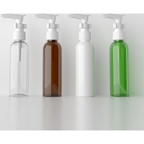 50pcs 60ml Empty white Shampoo Pump Dispensing Cosmetic Plastic Bottle PET Container Liquid Soap Bottles Cosmetics Package