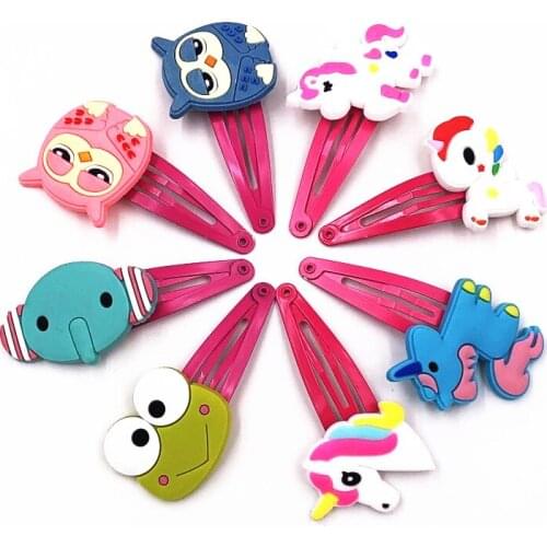 8Pcs Cartoon Animal Unicorn Elephant BB Hairpins Children Lovely Hair Clip For Girls Hair Accessories Birthday Gift Headwear